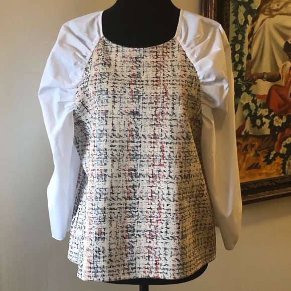 New Zara Combination Top w/ Voluminous Sleeves ♥️ - Picture 9 of 16